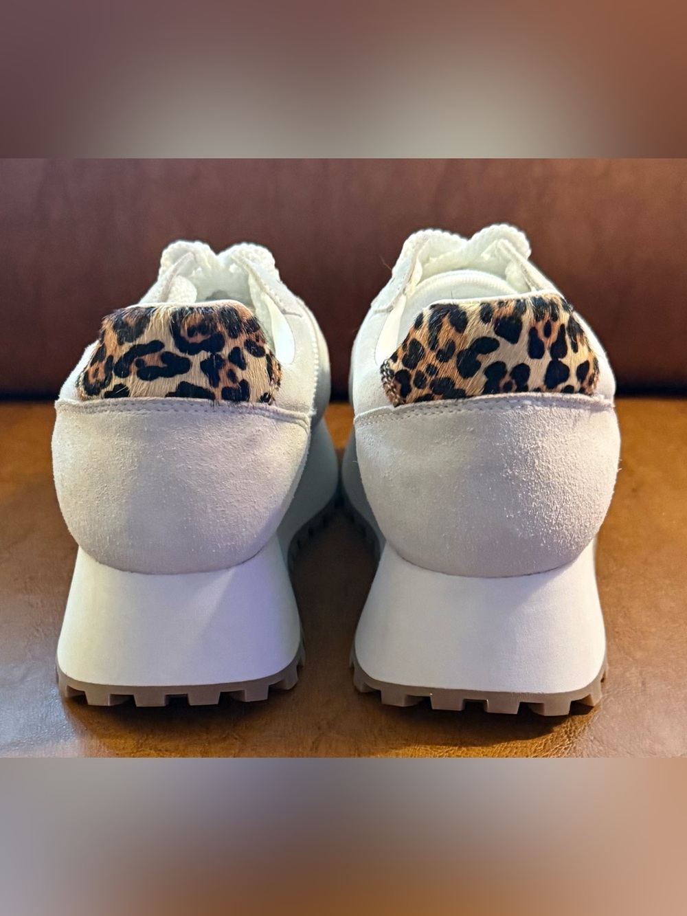 Silent D Vault White Platform Sneakers Leopard Heel Pony Hair Women’s 10 - Picture 8 of 12